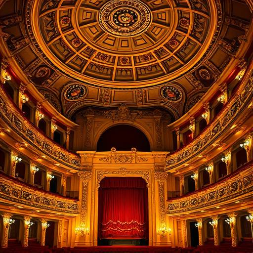 Intérieur luxueux et doré de l'Opéra Garnier à Paris, France.